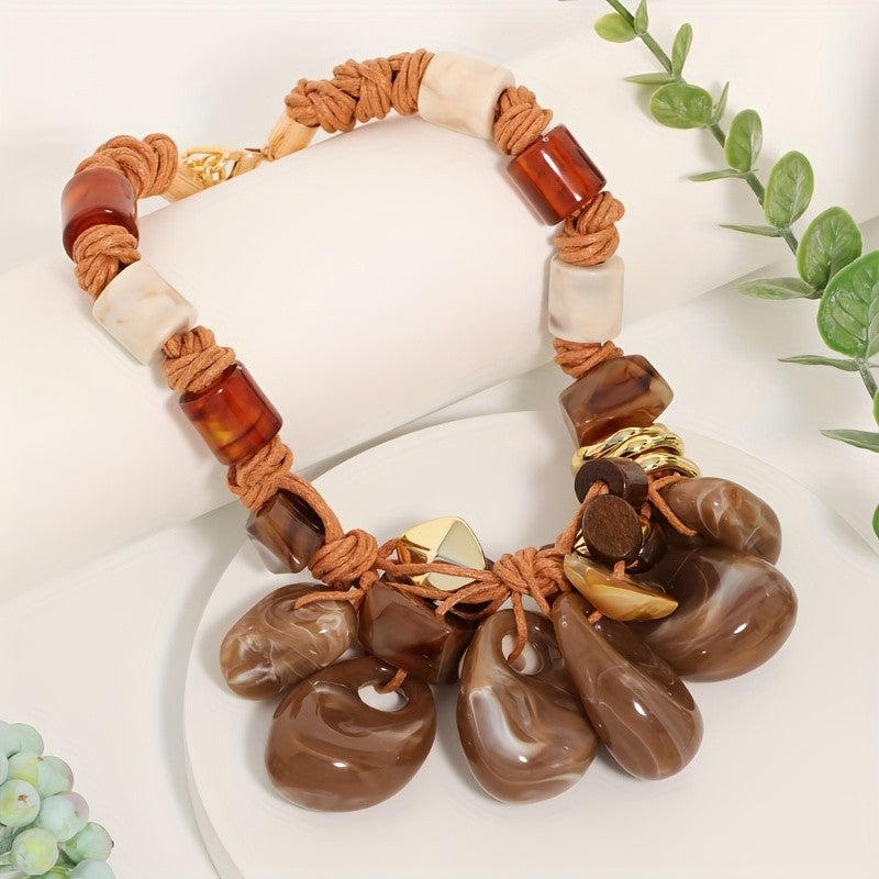 Cream Teardrop Statement Necklace