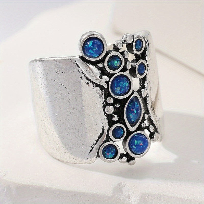 Blue Stone Vine Statement Ring