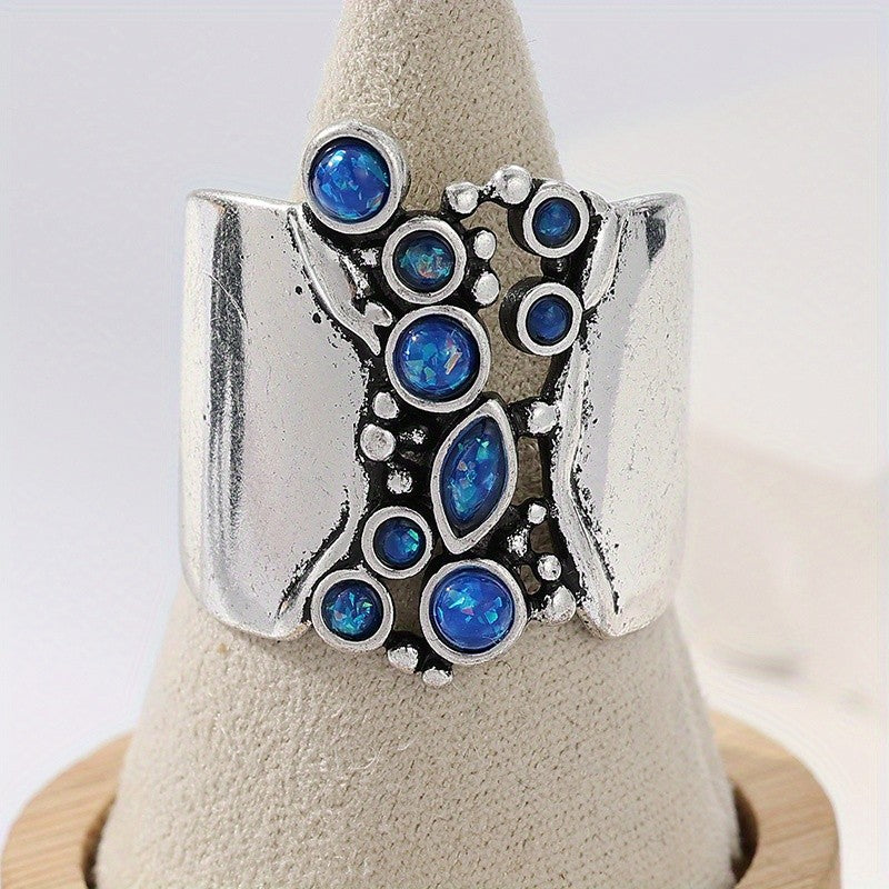 Blue Stone Vine Statement Ring