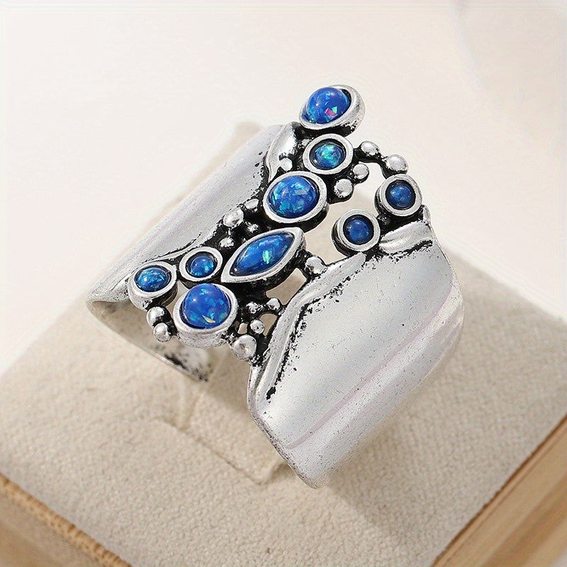 Blue Stone Vine Statement Ring