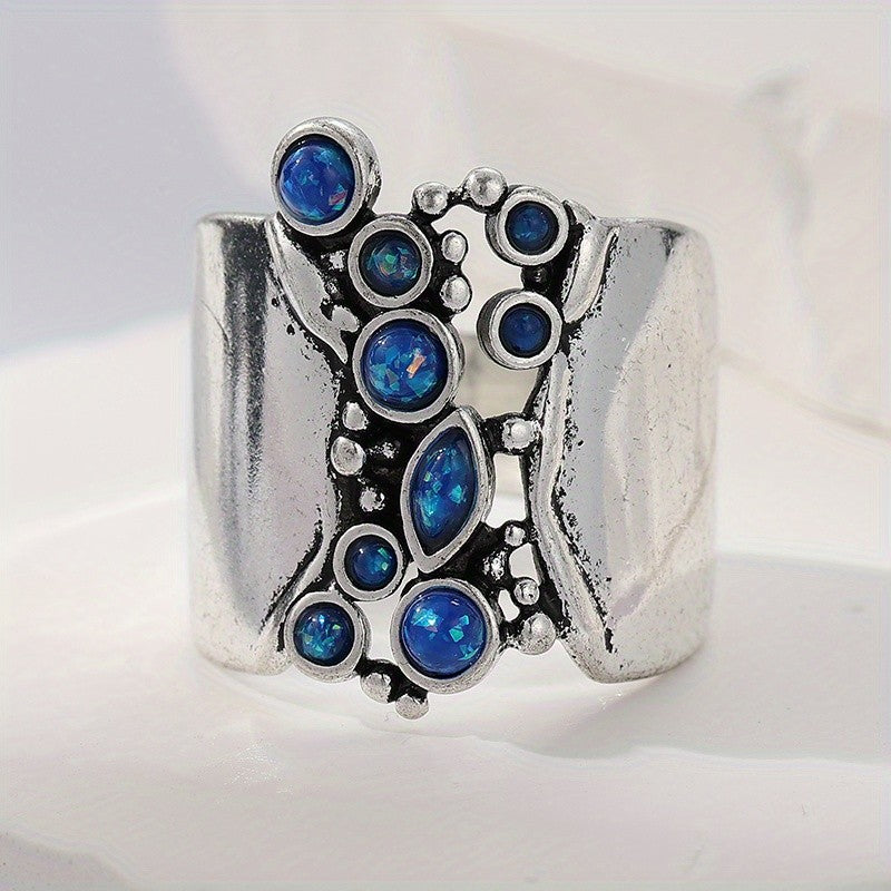 Blue Stone Vine Statement Ring