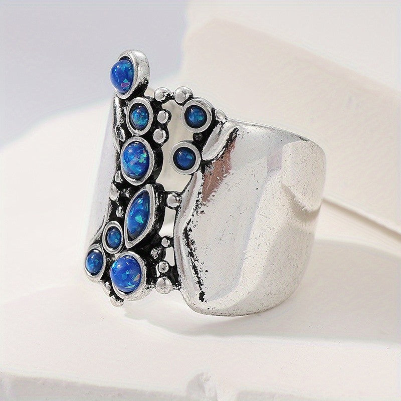 Blue Stone Vine Statement Ring
