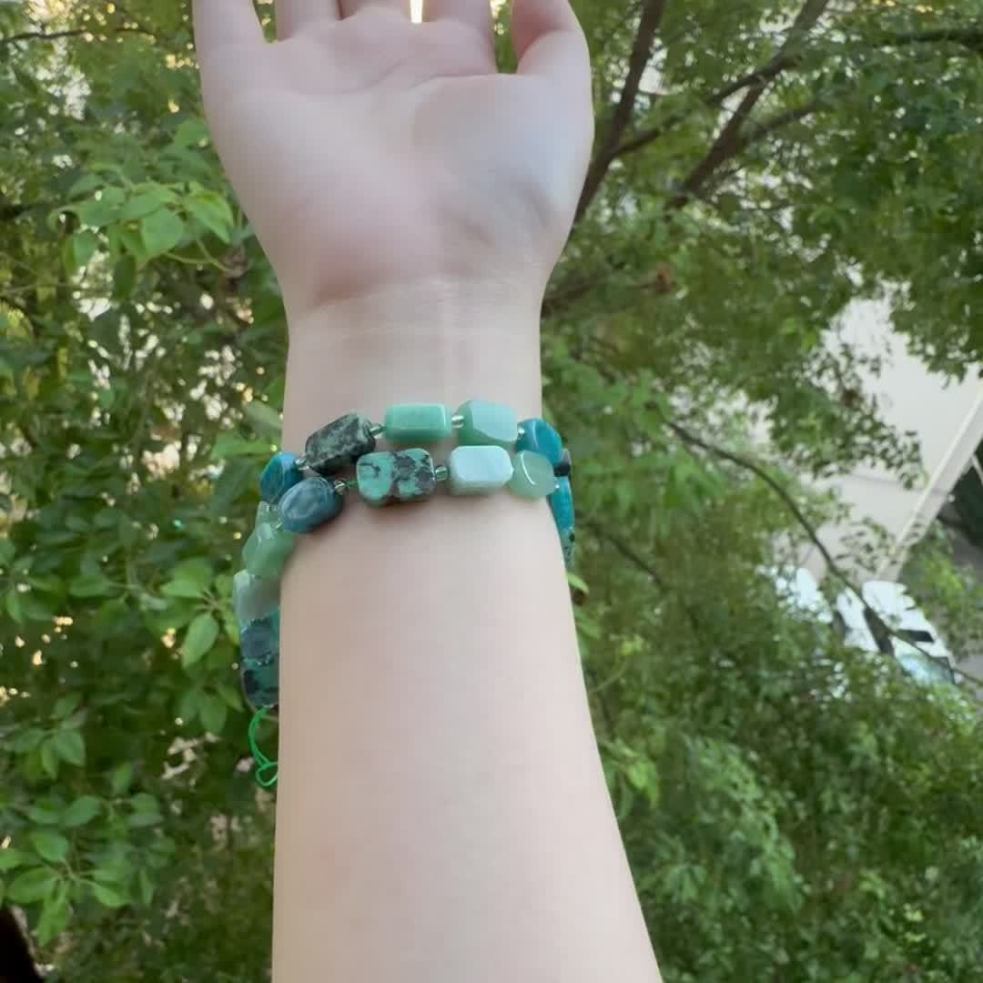 Mixed Stone Rectangle Bracelet