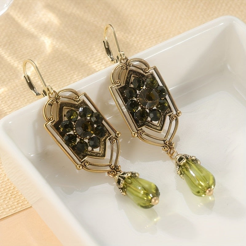 Green Zircon Drop Earrings