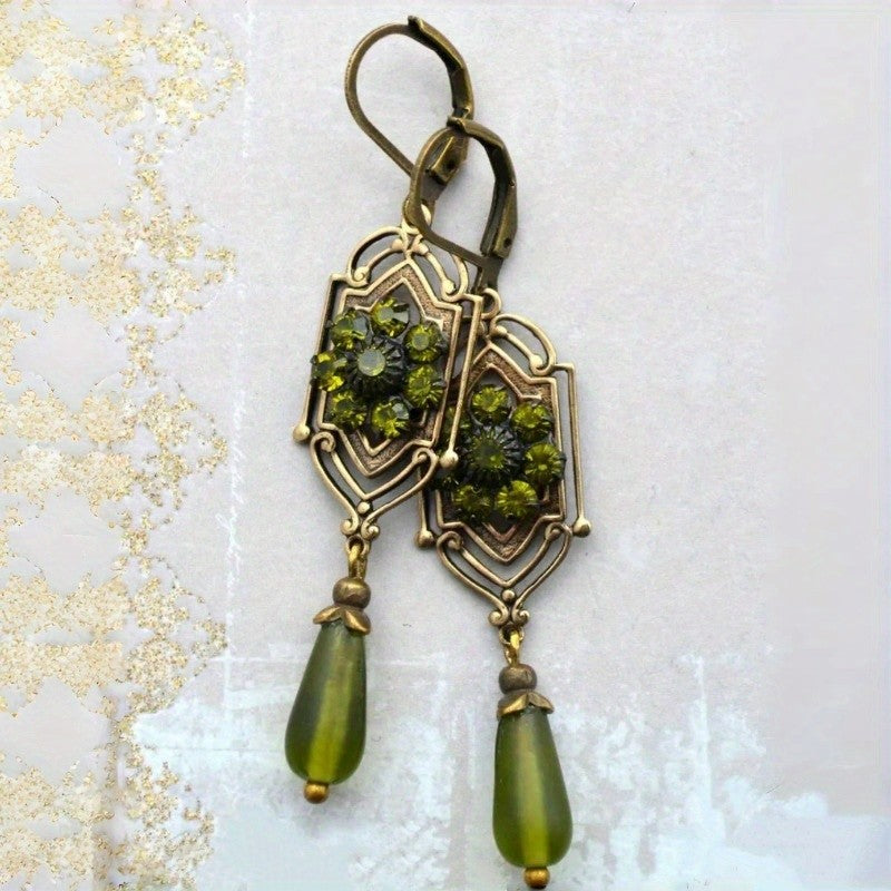 Green Zircon Drop Earrings