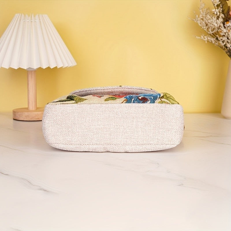 Embroidered Botanical Crossbody Bag