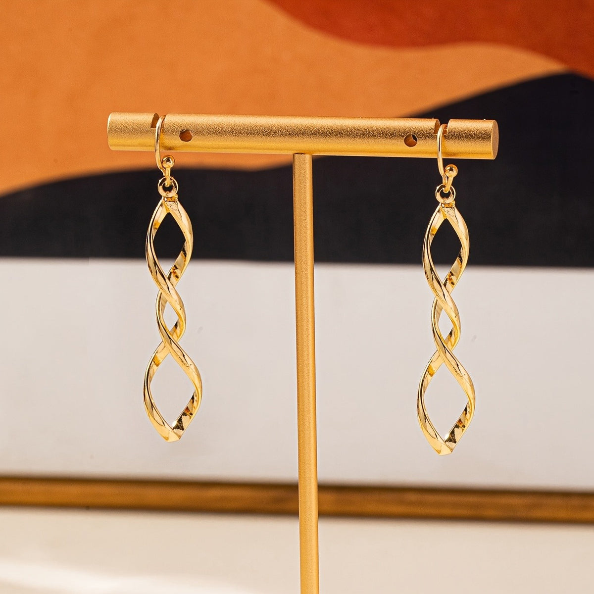 Twisted Spiral Drop Earrings