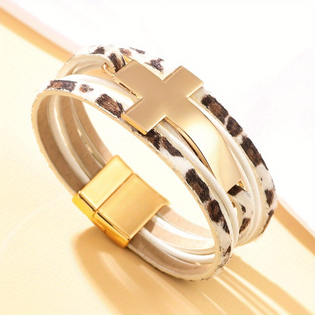 Animal Print Cross Wrap Bracelet