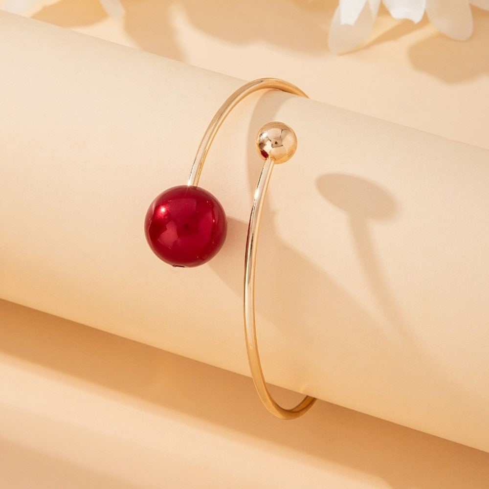 Red Sphere Necklace & Bracelet Set