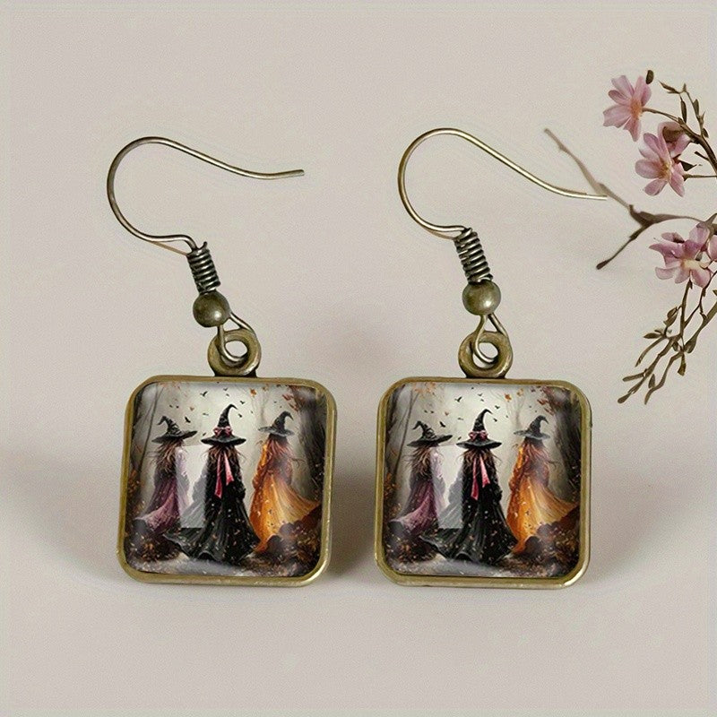Three Witches Square Earrings