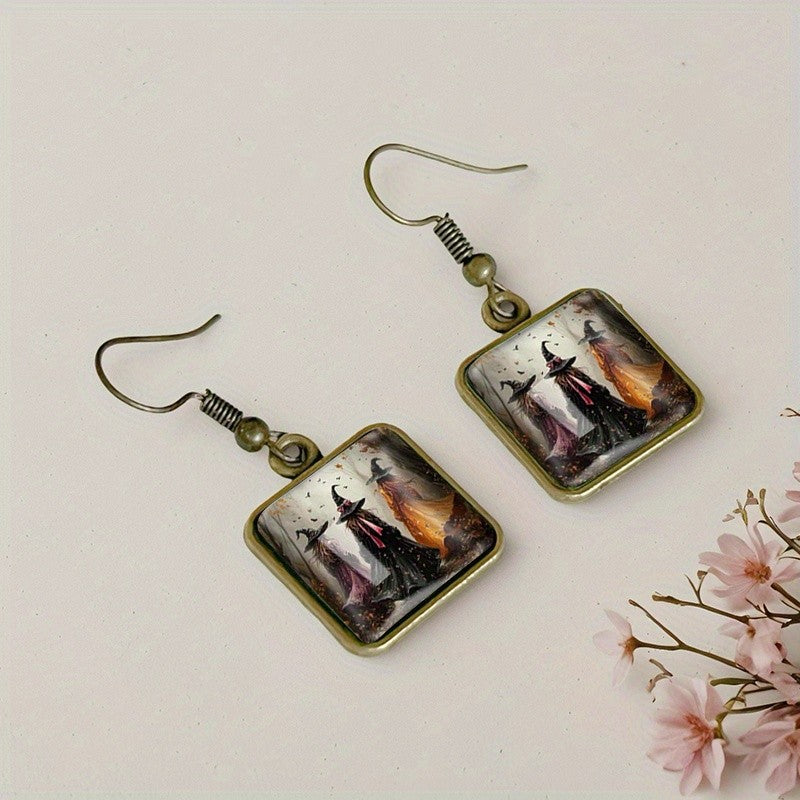 Three Witches Square Earrings