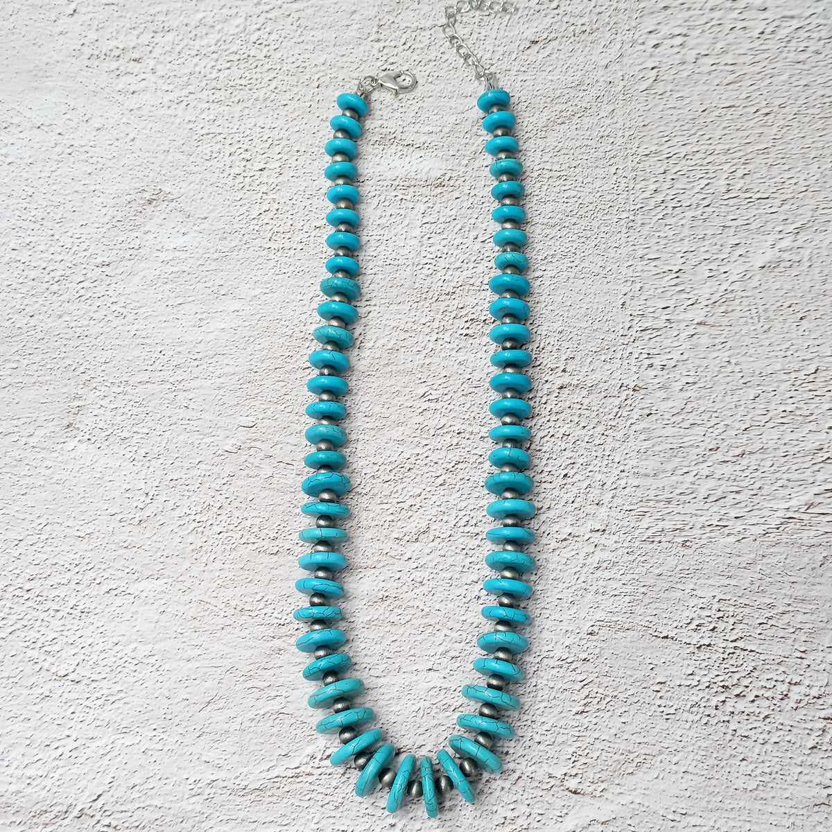 Turquoise Disc Beaded Necklace
