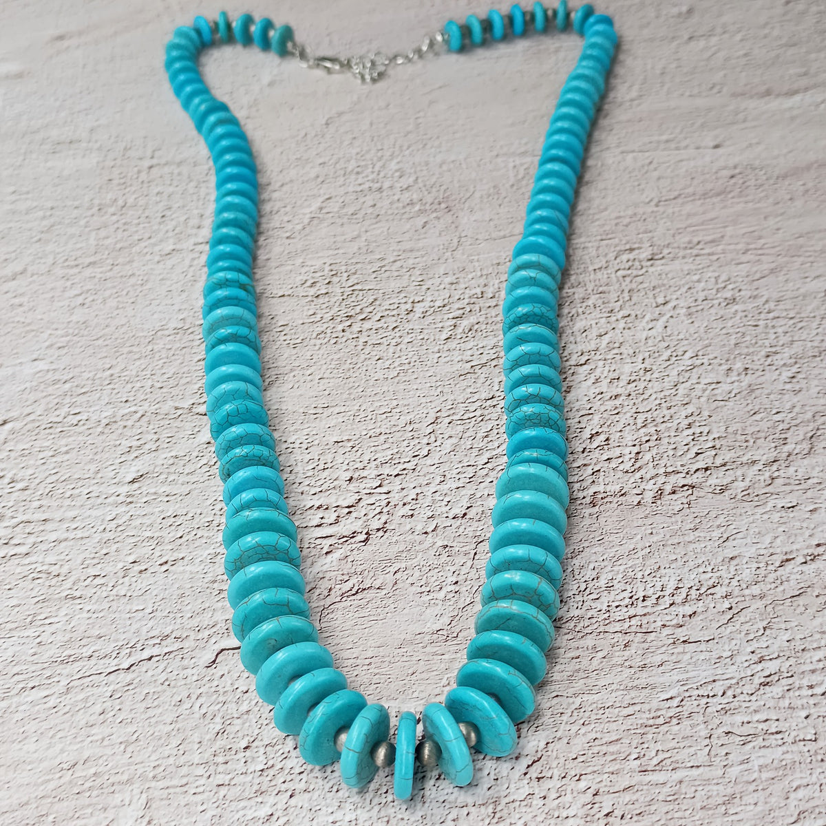 Turquoise Disc Beaded Necklace