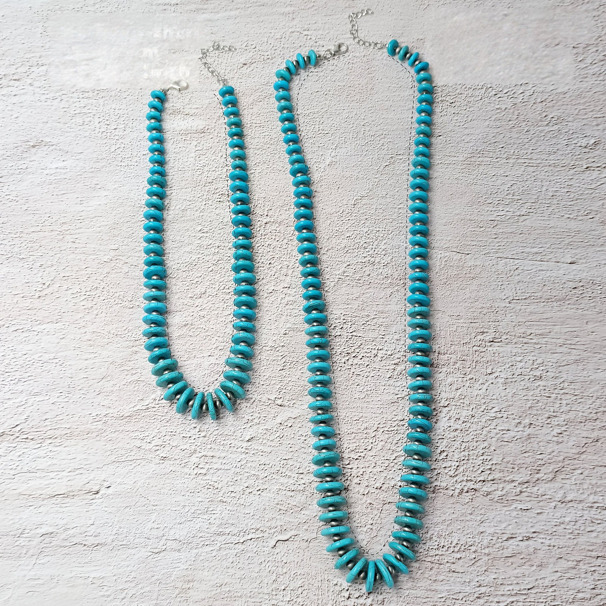 Turquoise Disc Beaded Necklace