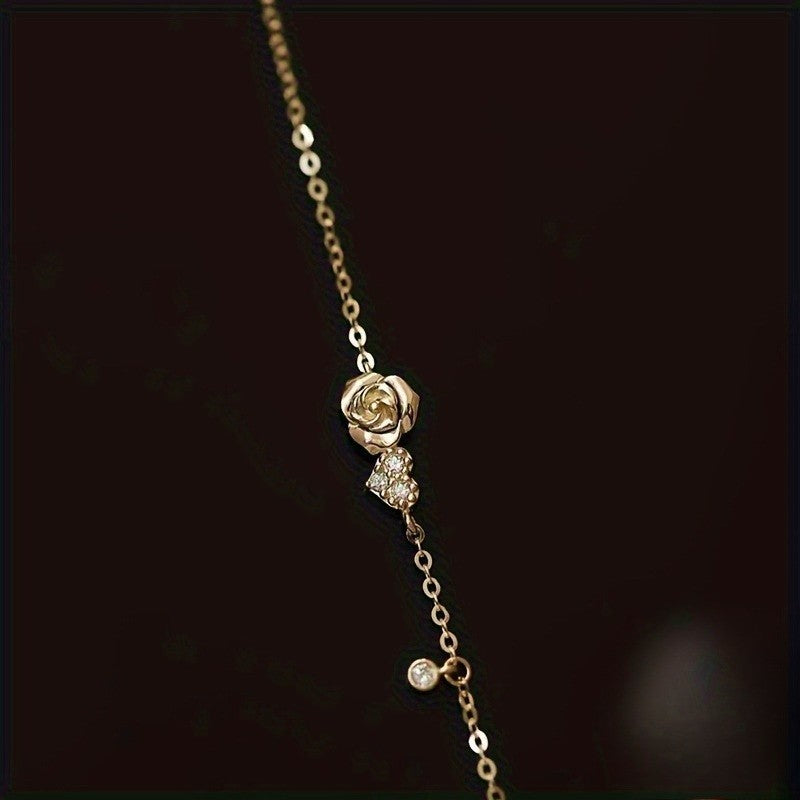 Rose & Crystal Charm Bracelet