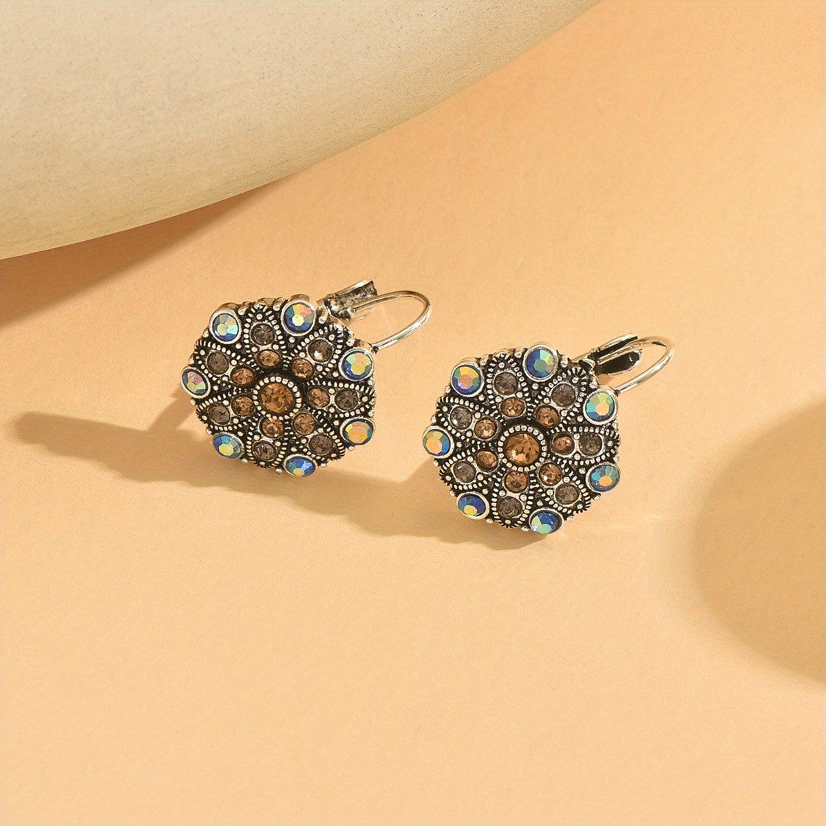 Iridescent Mosaic Disc Earrings