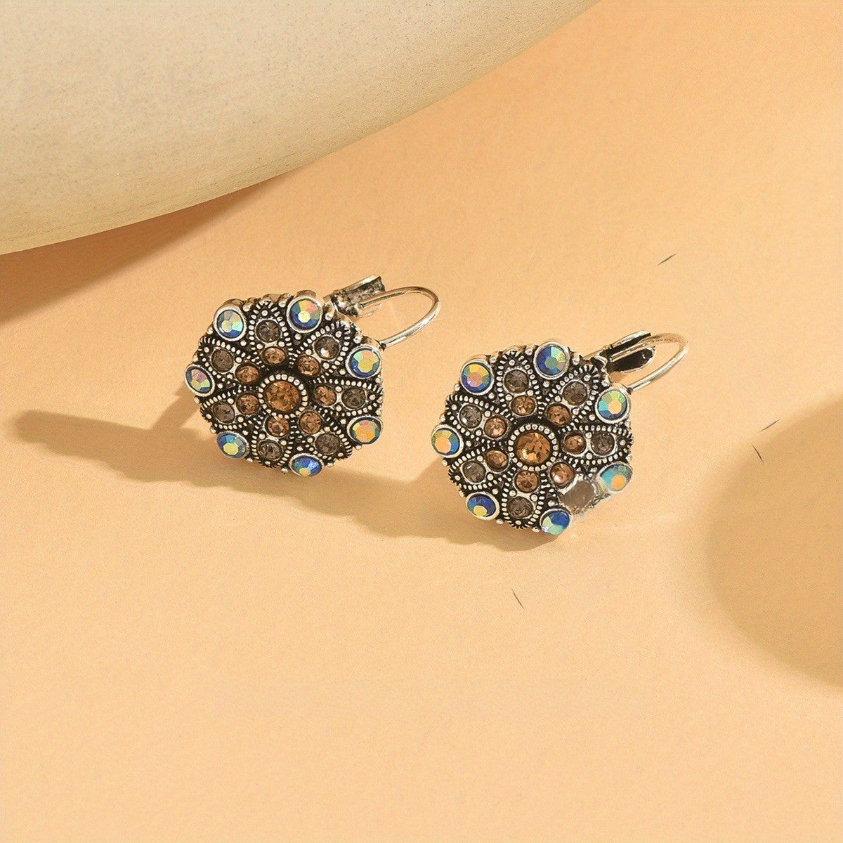 Iridescent Mosaic Disc Earrings