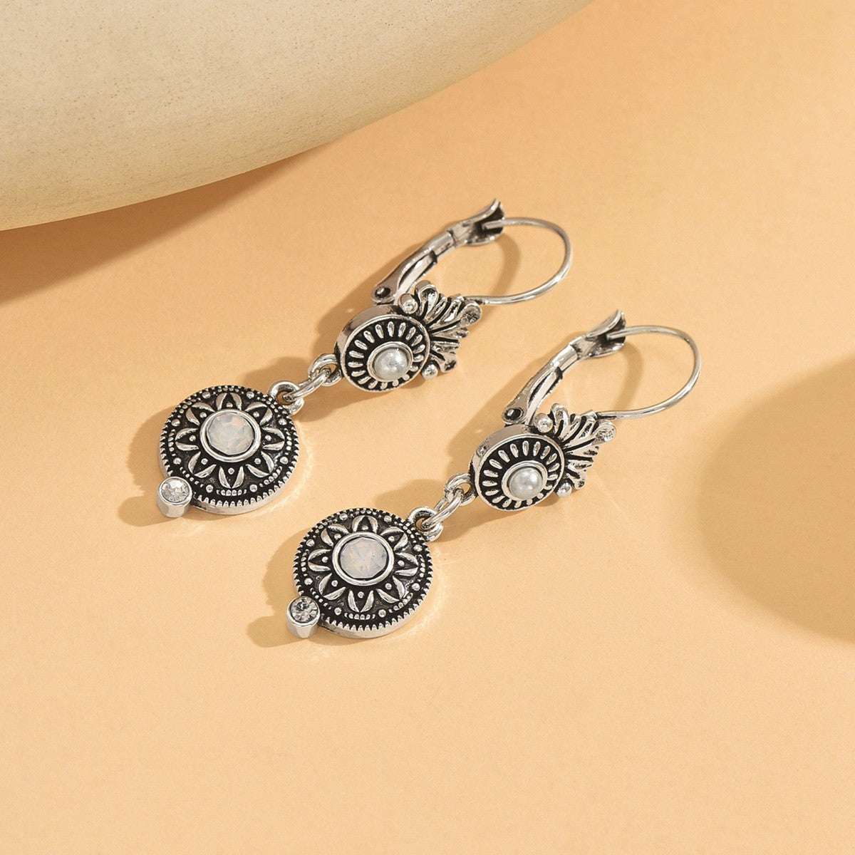 Vintage Medallion Drop Earrings