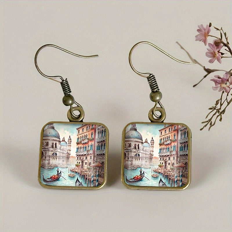 Venice Canal Square Earrings