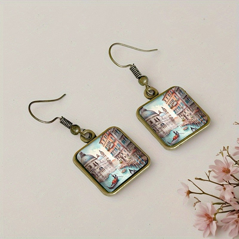 Venice Canal Square Earrings