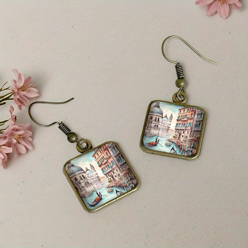 Venice Canal Square Earrings