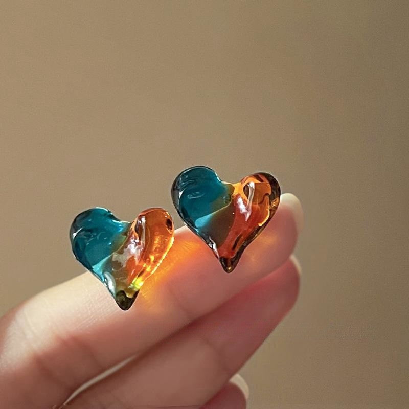 Multicolor Jelly Heart Earrings