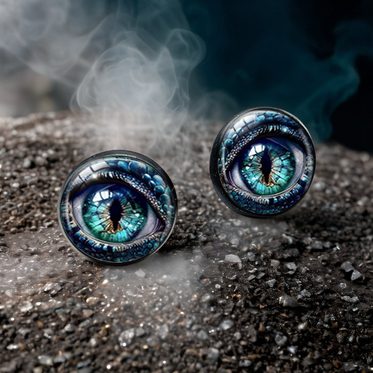 Blue Dragon Eye Stud Earrings