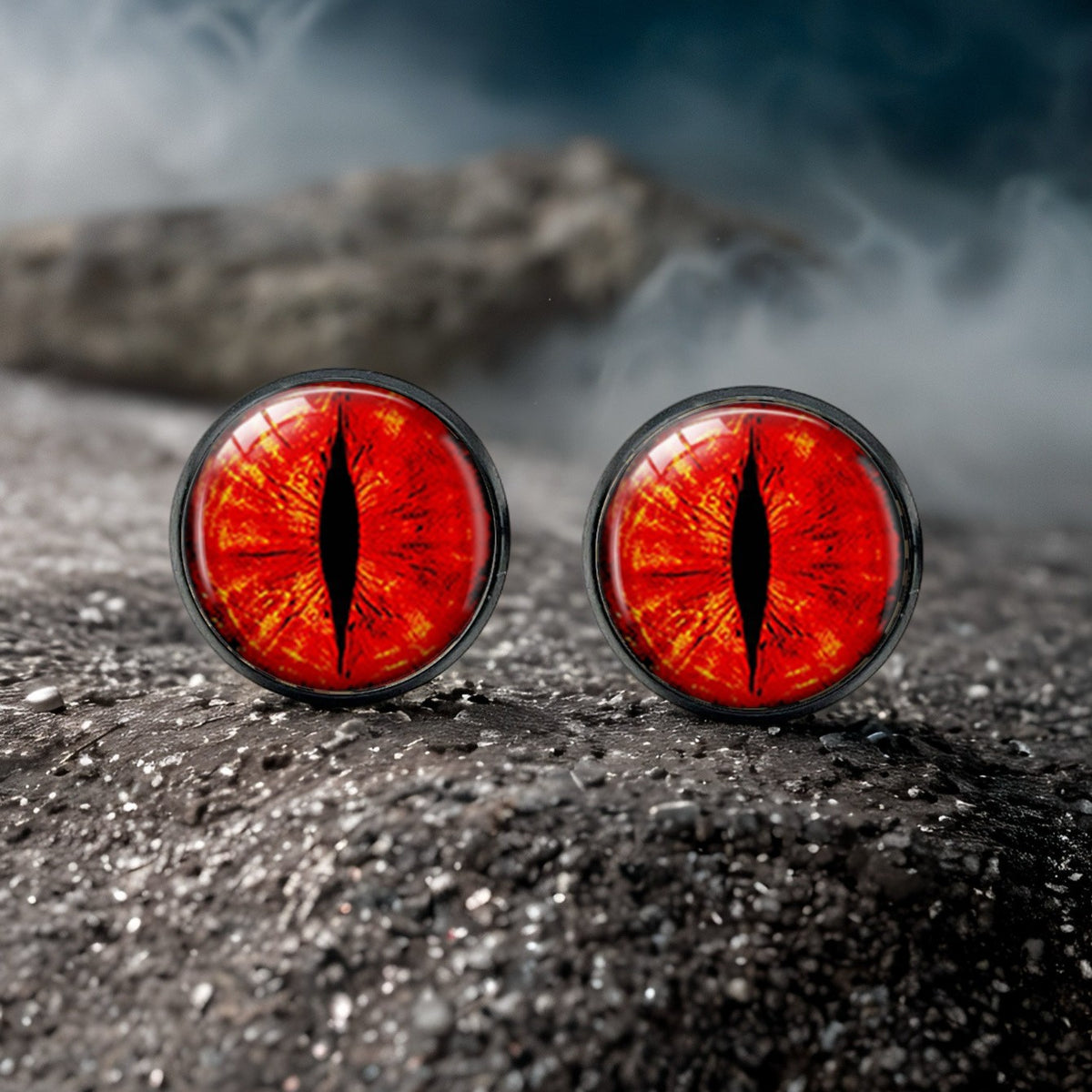 Red Dragon Eye Stud Earrings