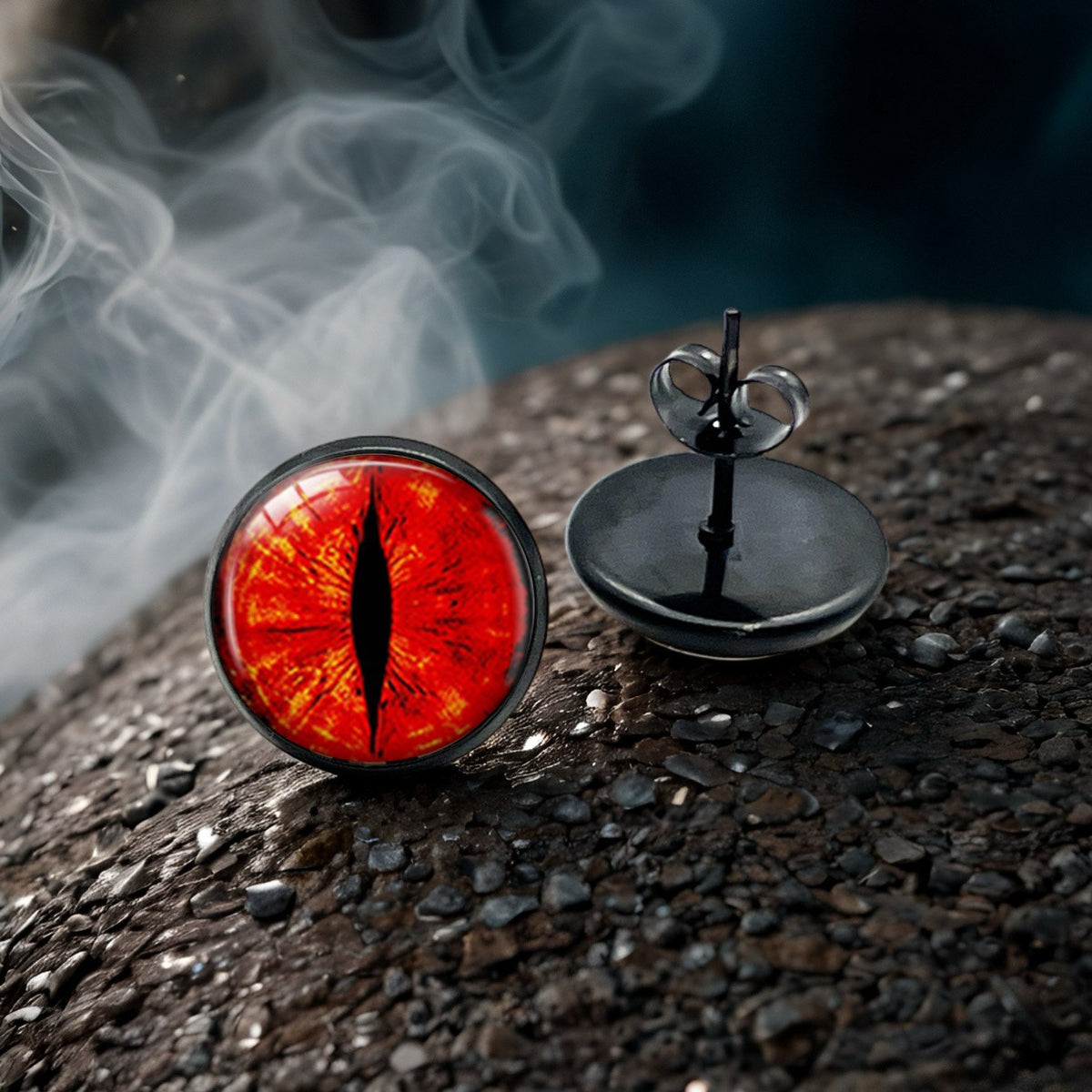 Red Dragon Eye Stud Earrings
