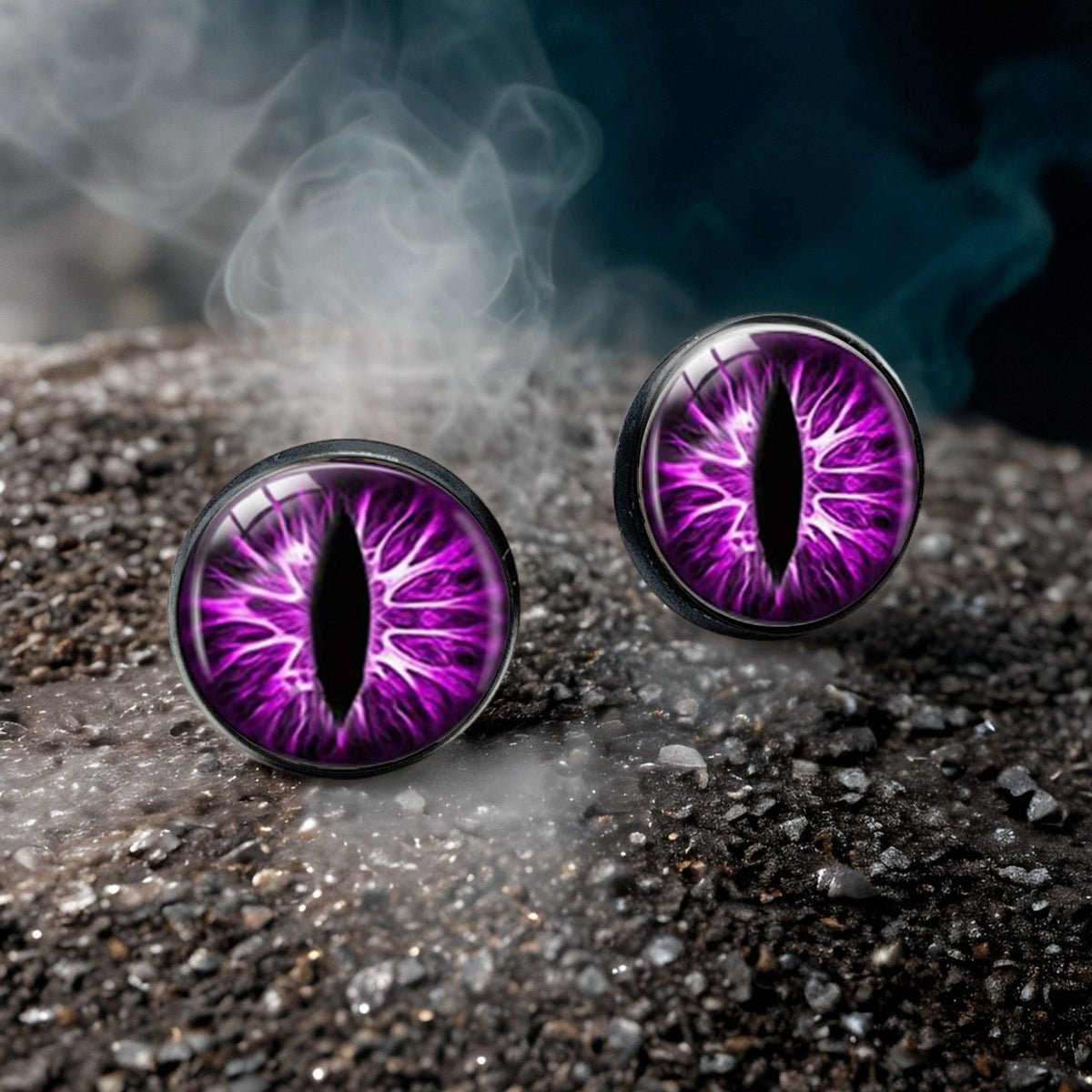 Purple Lightning Eye Stud Earrings