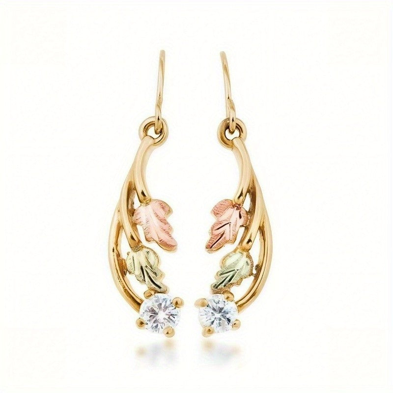 Tricolor Leaf Drop Earrings