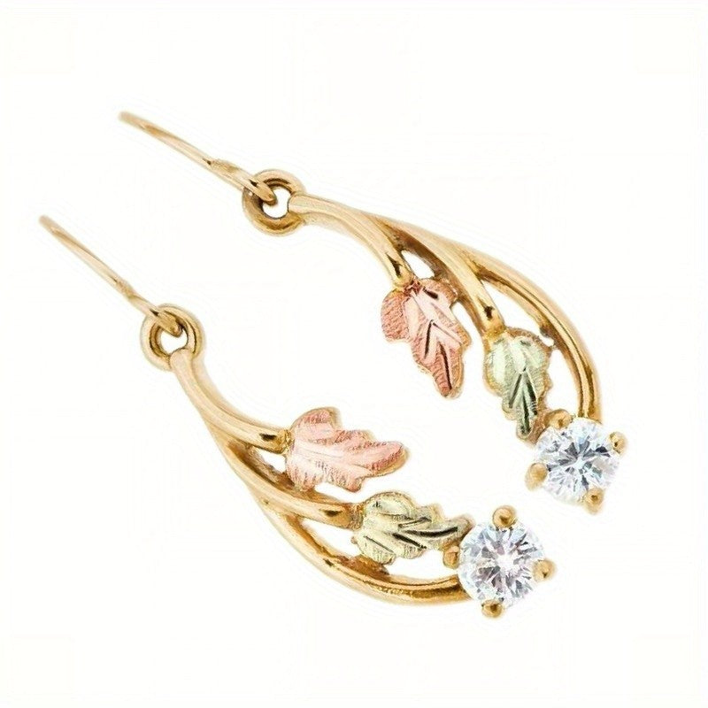 Tricolor Leaf Drop Earrings