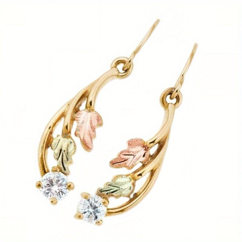 Tricolor Leaf Drop Earrings