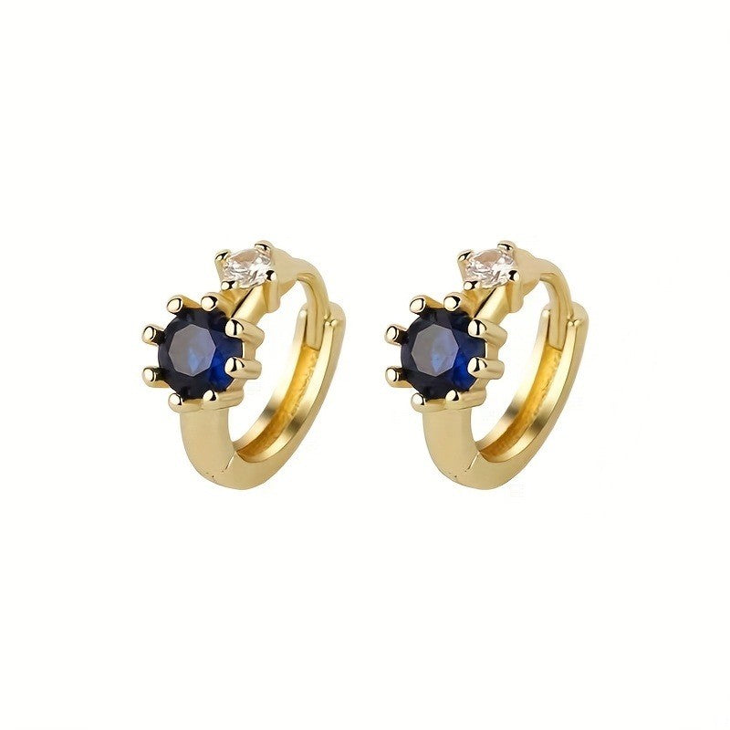 Blue Crystal Hoop Earrings