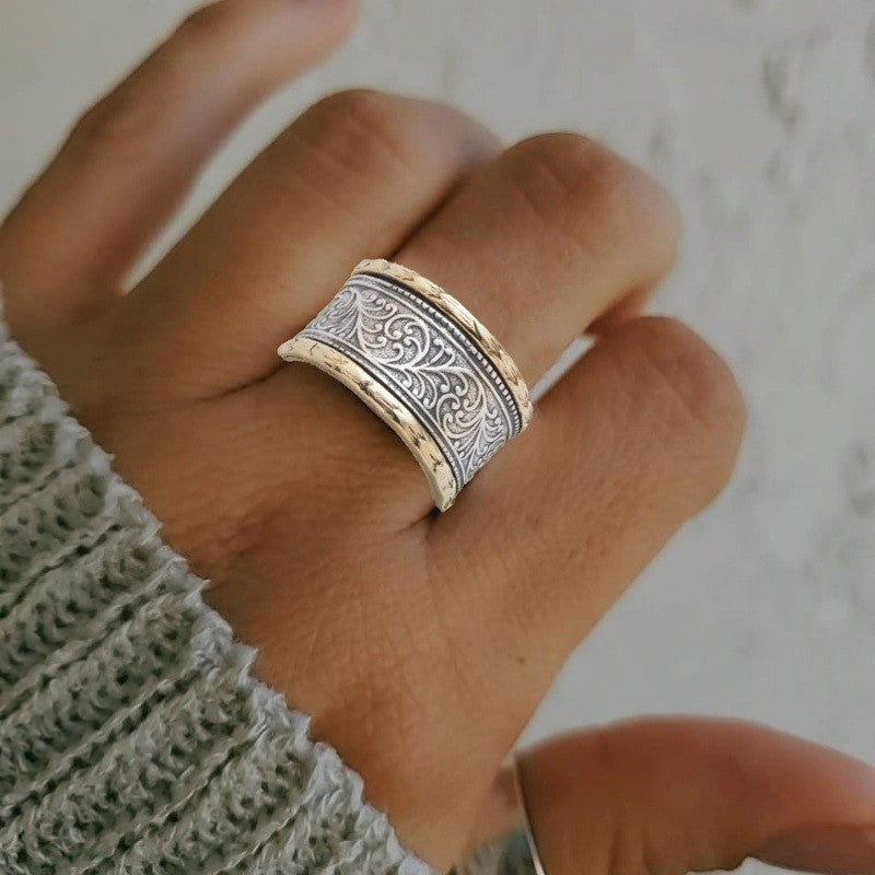 Ornate Scrollwork Wide Ring