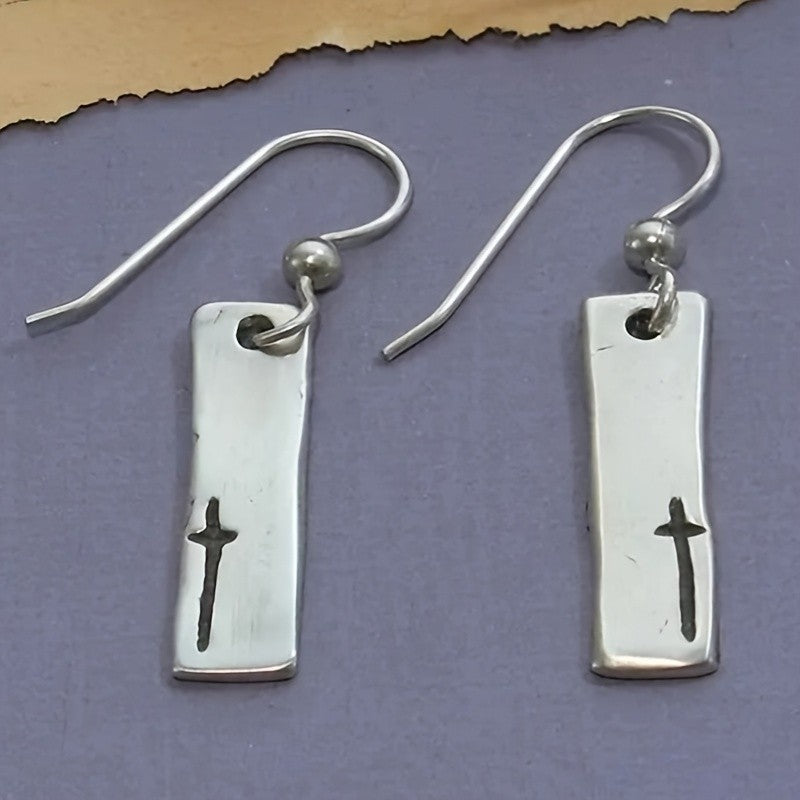 Cross Bar Drop Earrings