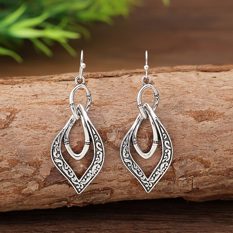Vintage Scroll Drop Earrings