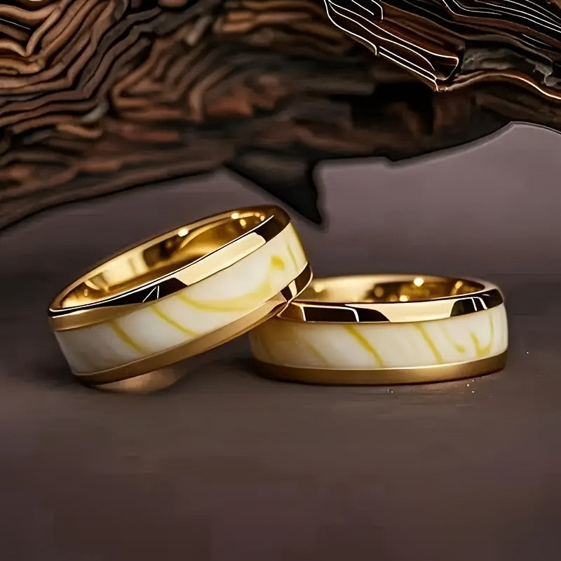 Marbled Band Ring Set