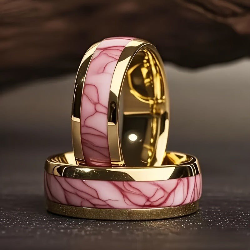 Marbled Band Ring Set