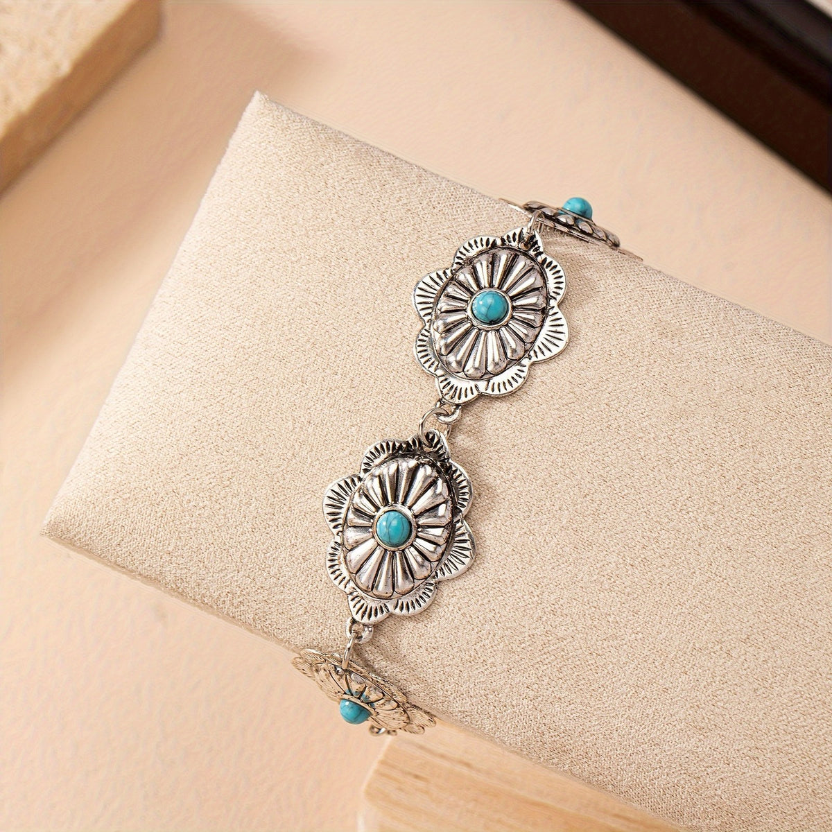 Floral Medallion Anklet