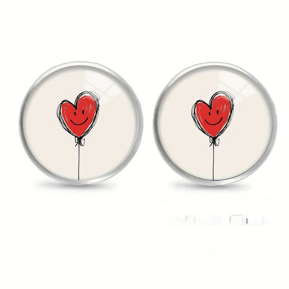 Smiling Heart Balloon Stud Earrings