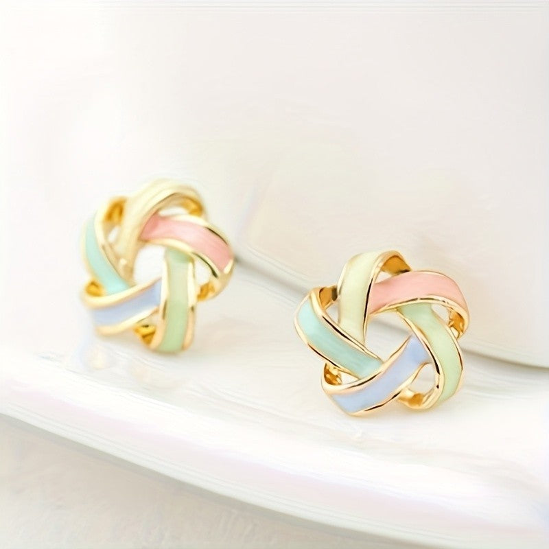 Woven Knot Stud Earrings