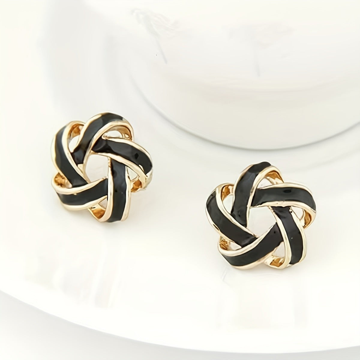 Woven Knot Stud Earrings