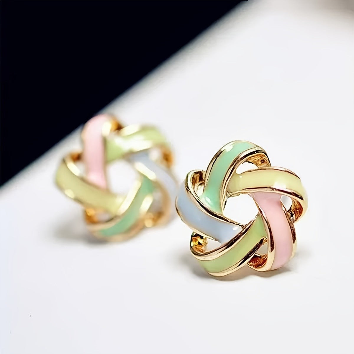 Woven Knot Stud Earrings