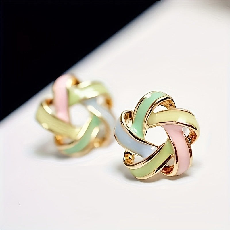 Woven Knot Stud Earrings