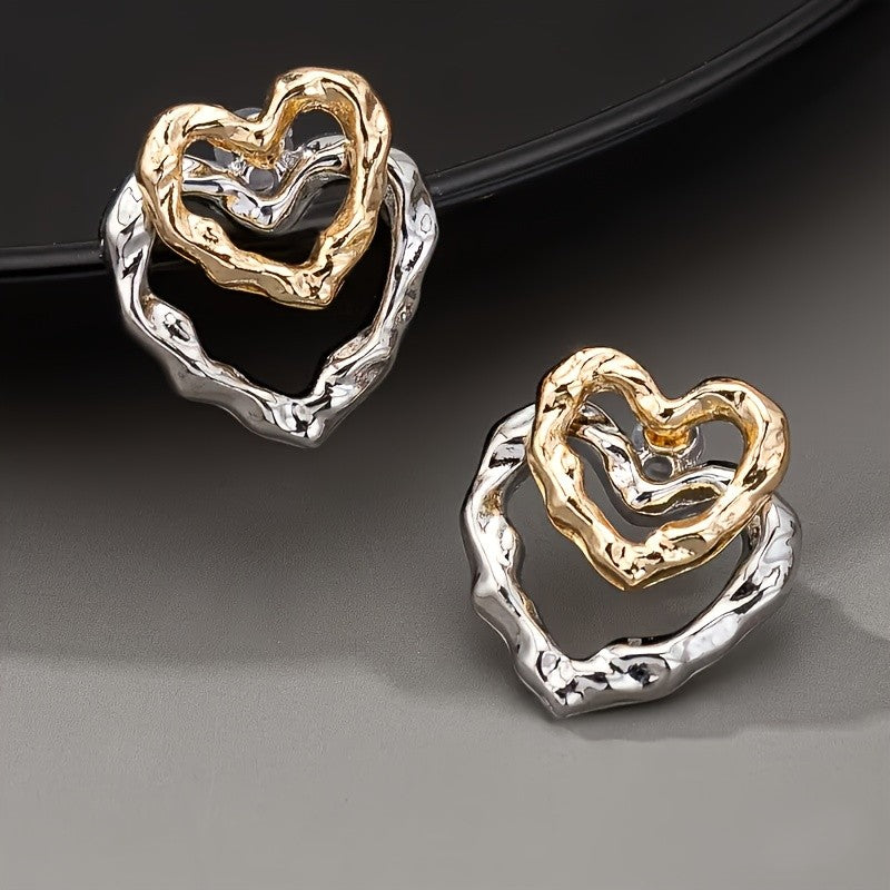 Nested Heart Drop Earrings