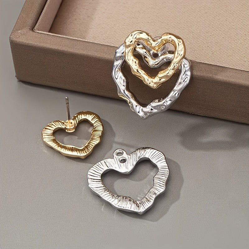 Nested Heart Drop Earrings