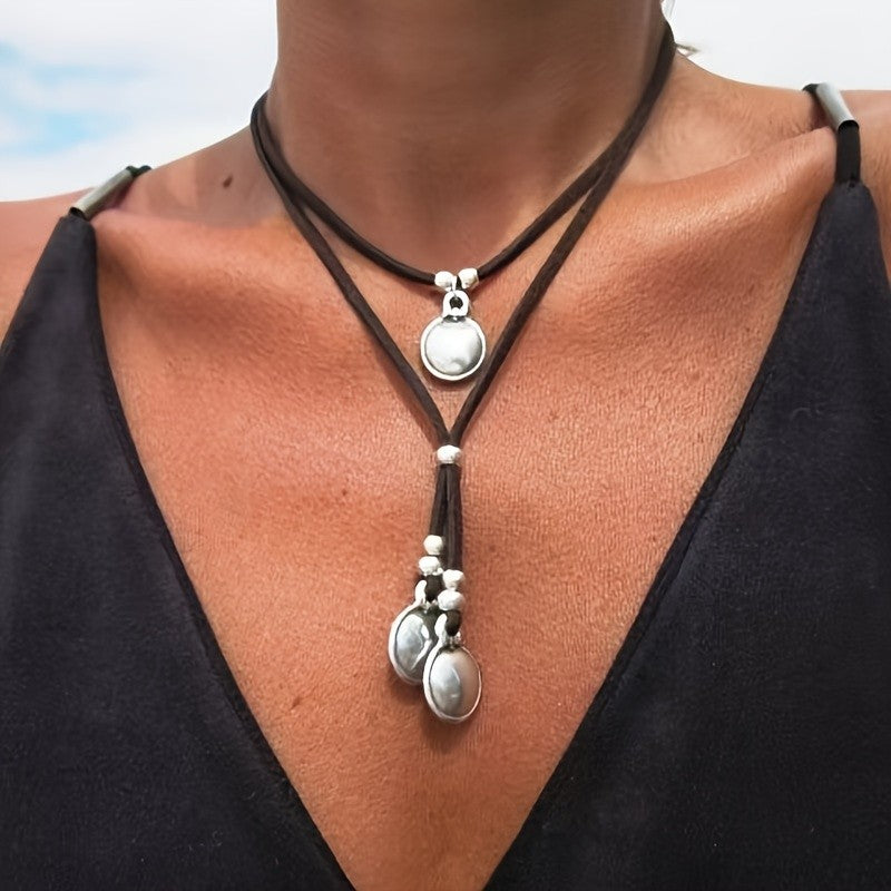 Double Layer Oval Shell Necklace