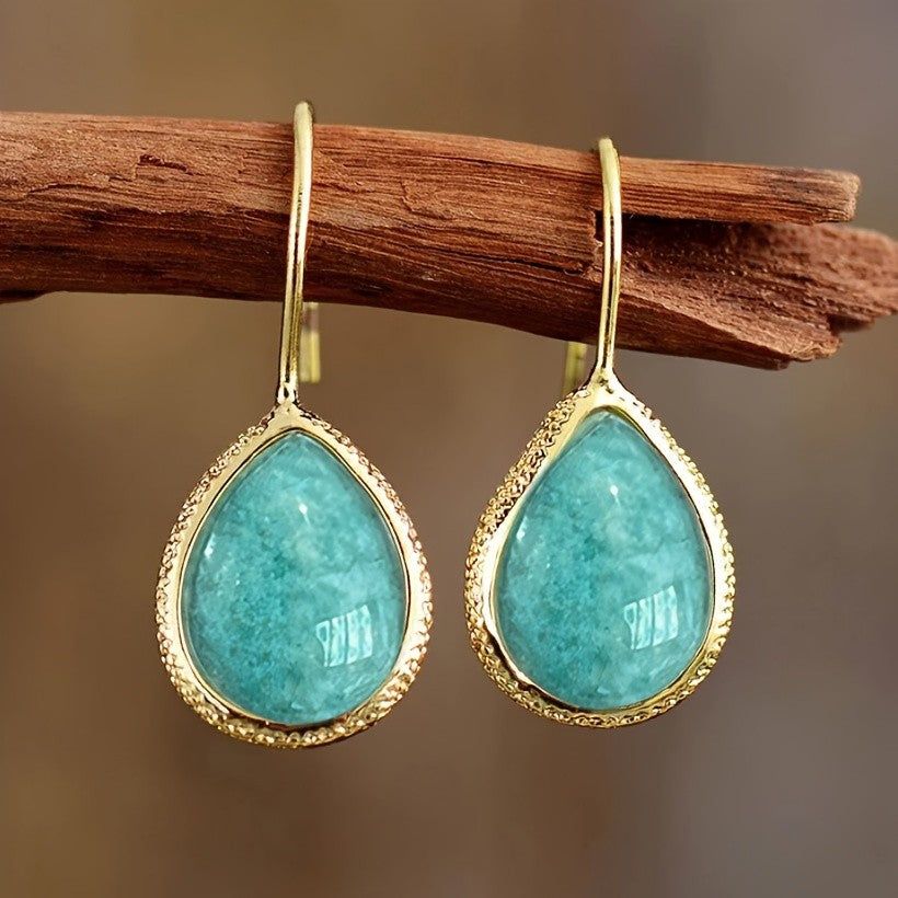Blue Teardrop Drop Earrings