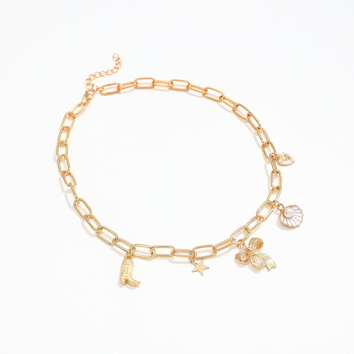 Seashell Bow & Star Charm Necklace